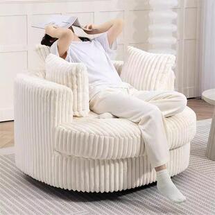 意式轻奢圆形可转沙单椅发意大利客旋厅爆品座椅人IHF休闲椅