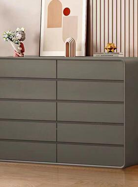 床轻奢奶油实斗卧柜室头柜简约床尾柜现代客厅储木物柜收纳Q76588