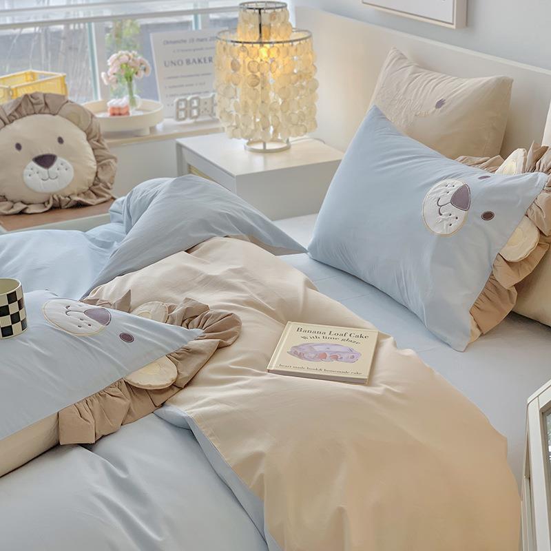 卡通风水wehs-zzt洗棉儿童贴布绣纯棉四件套男孩棉床1全.2米上用