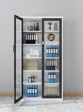 ORC柜家用书钢制书柜锁推拉门璃展示柜多层落地书柜铁艺玻收纳带