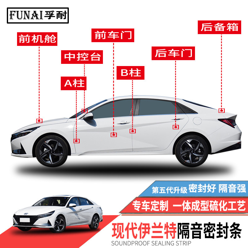 适用新老现代伊兰特密封条车门专用隔音条全车防尘改装静音胶条