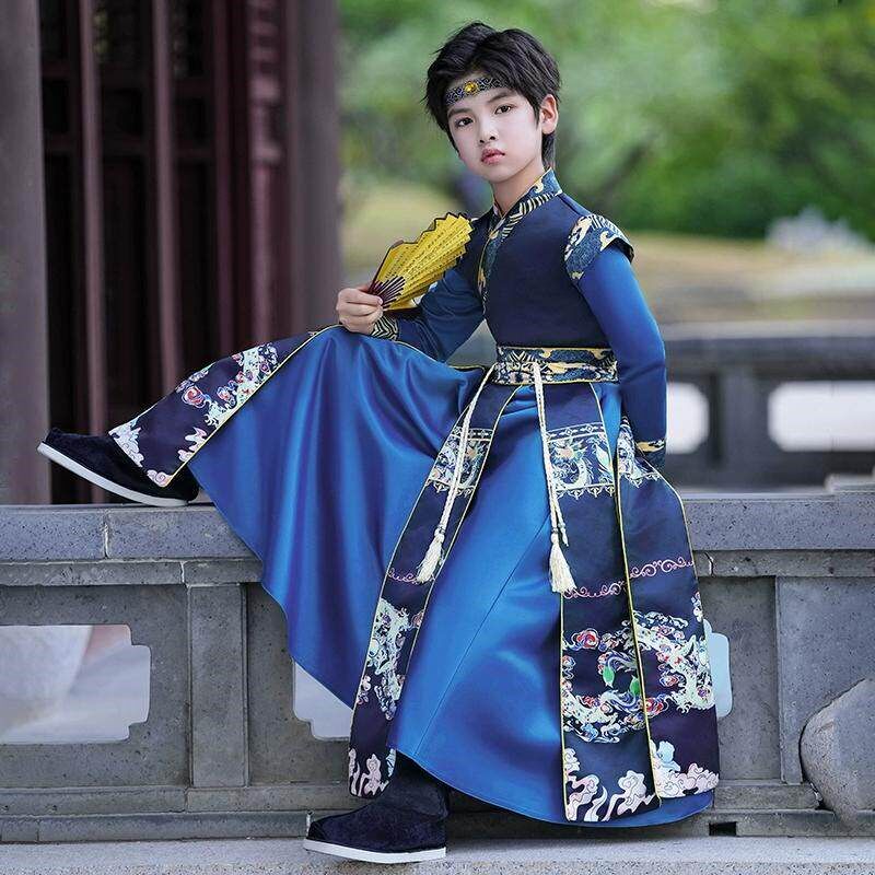 男童汉服2025新款青少年儿童男生唐装男孩中国古装男古风国风秋装