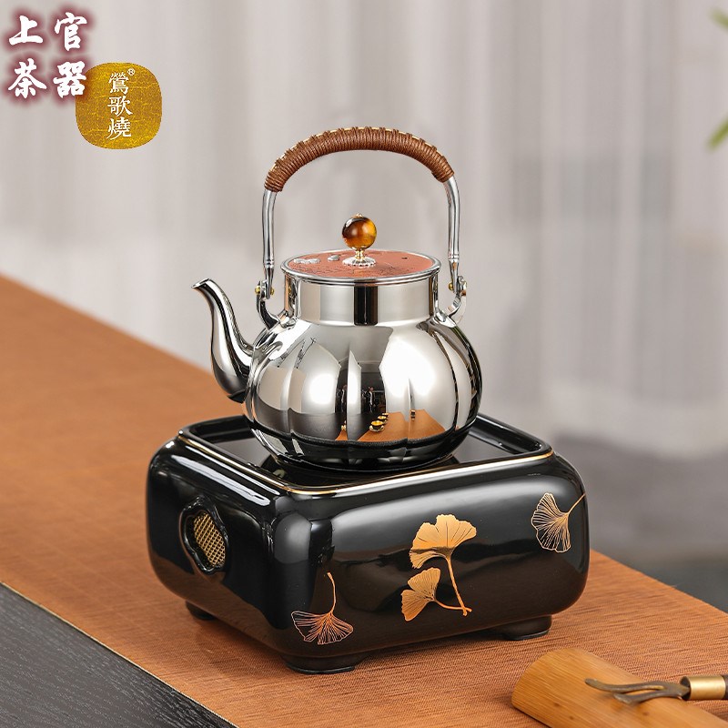 莺歌烧电陶炉静音煮茶炉家用陶壶铁壶银壶烧水煮茶器智能泡茶炉具