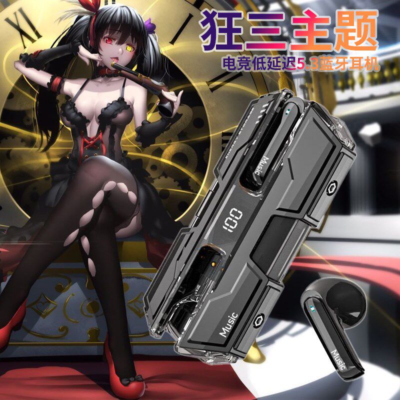 二次元约会大作战狂三日文语音动漫无线入耳蓝牙耳机电竞游戏吃鸡