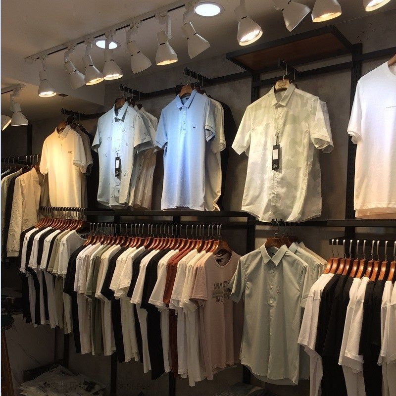 服装店展示架装修上墙组合货架男装女装店正挂侧挂衣服陈列架道具