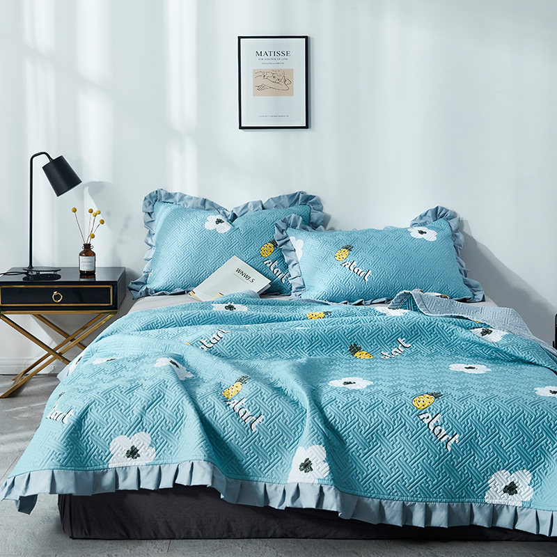 韩式床盖单件三件套双面两用榻榻米炕套罩铺O垫加大绗缝被夹棉床