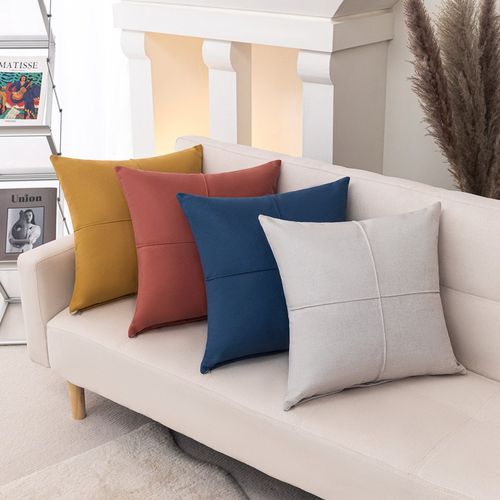 纯色方形科技布抱枕高级感客厅沙发E腰靠枕床头大靠背轻奢车用靠