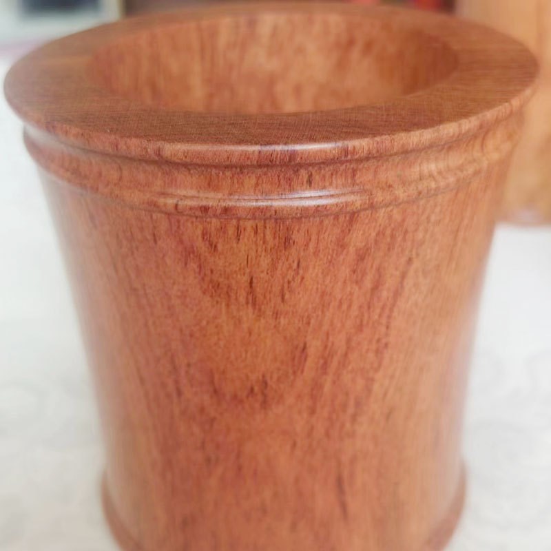 木制笔筒书房办公室桌面笔筒摆件收纳盒黄花梨中式复古笔筒