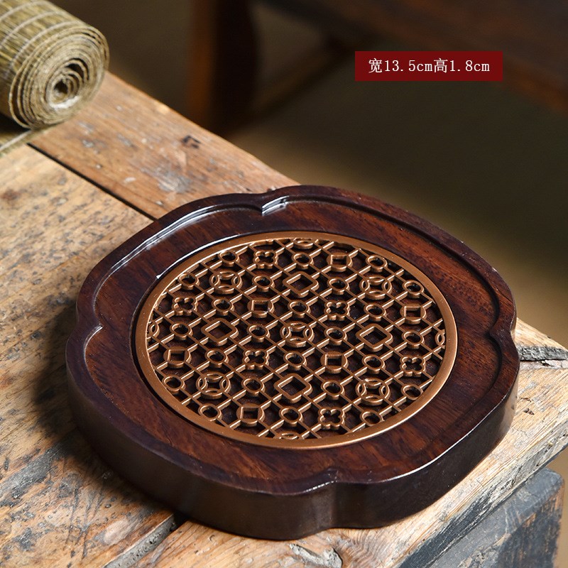 黑檀木壶垫茶托壶承壶托茶壶底座茶具配件家用隔热干泡台养壶茶盘