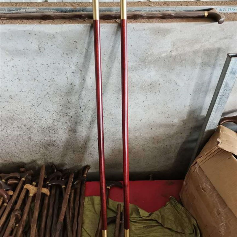 紫檀木武术棍子 金箍棒高密度紫檀木质 1.2米健身棍直供
