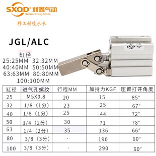 双鑫气动 JGL ALC ALC杠杆气缸系列