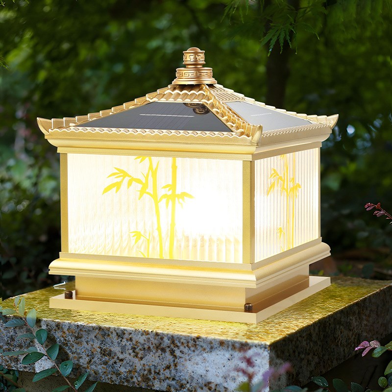 太阳能柱头灯户外防水庭院灯别墅大门门柱灯花园围栏围墙灯柱子灯