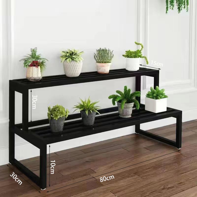 全钢花架置物架阳台落地式客厅新款阶梯架带轮户外庭院多肉花架子