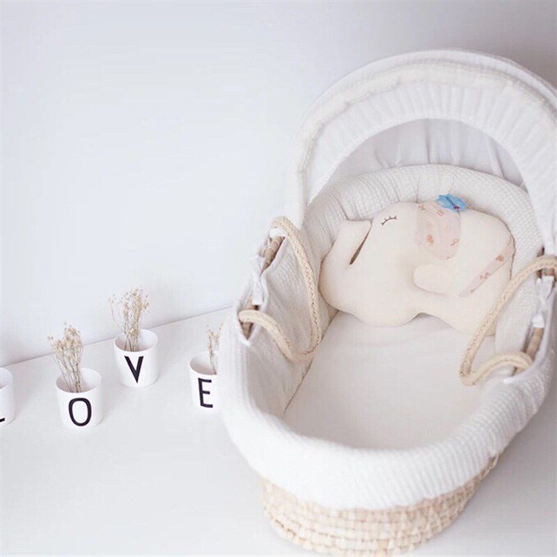 婴儿摇篮 提篮便携小睡篮 床z中床新生儿手提篮婴儿躺椅手工编织