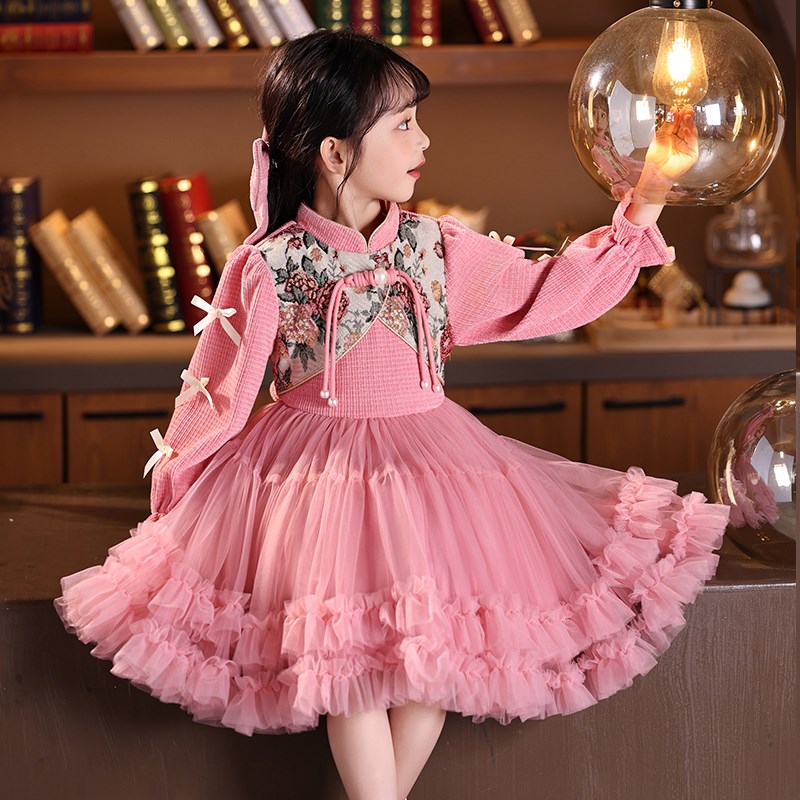 女童连衣裙2025新款洋气女宝公主裙儿童新中式小女孩裙子绝美春装