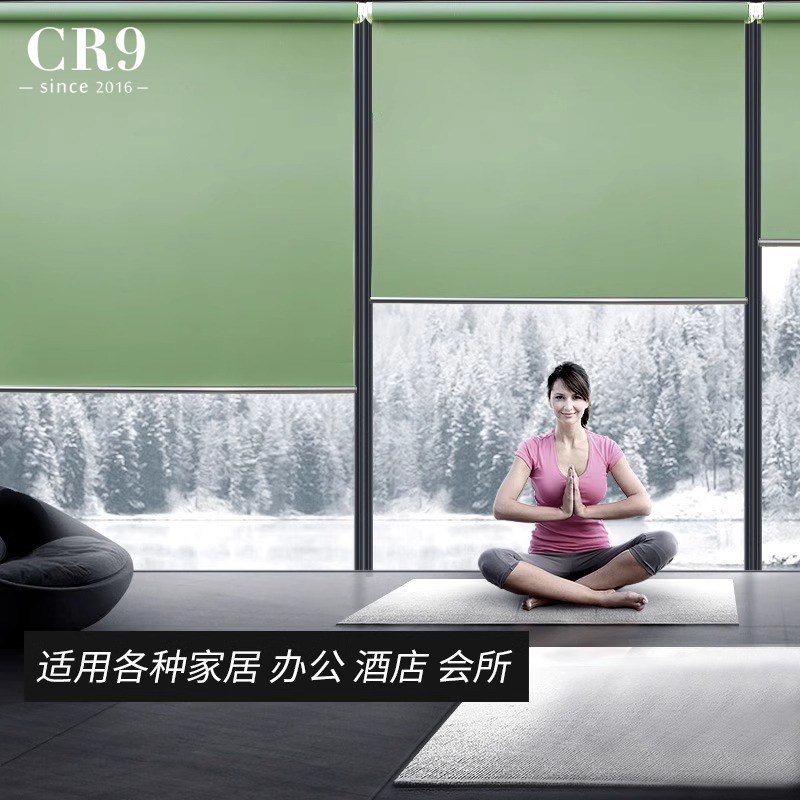 CR9窗帘一体式免打孔卷帘遮光遮阳客H厅厨房浴室卫生间防水定制帘