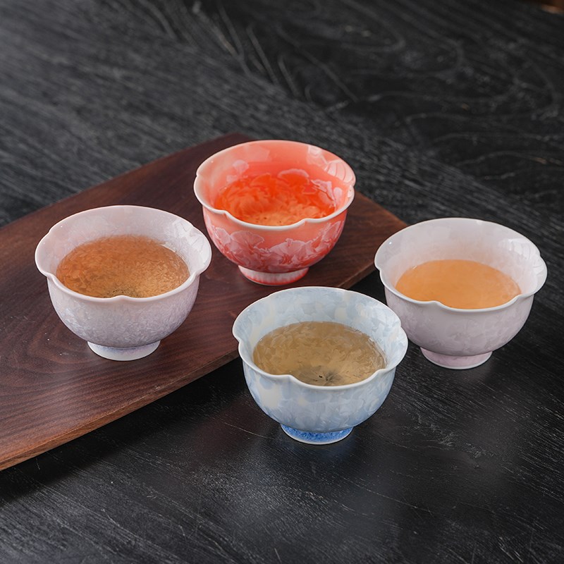 陶瓷冰晶釉窑变冰花主人杯个人专用杯G冰裂茶盅品茗杯功夫茶具茶