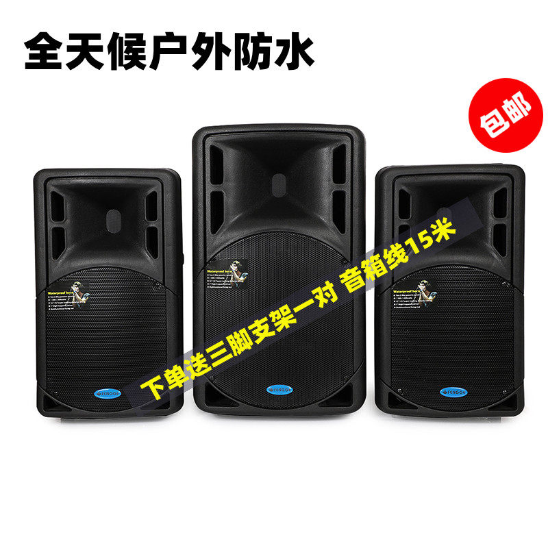 单12 15寸全天候户外舞台防水音箱主题公园景区音乐喷泉专业音响