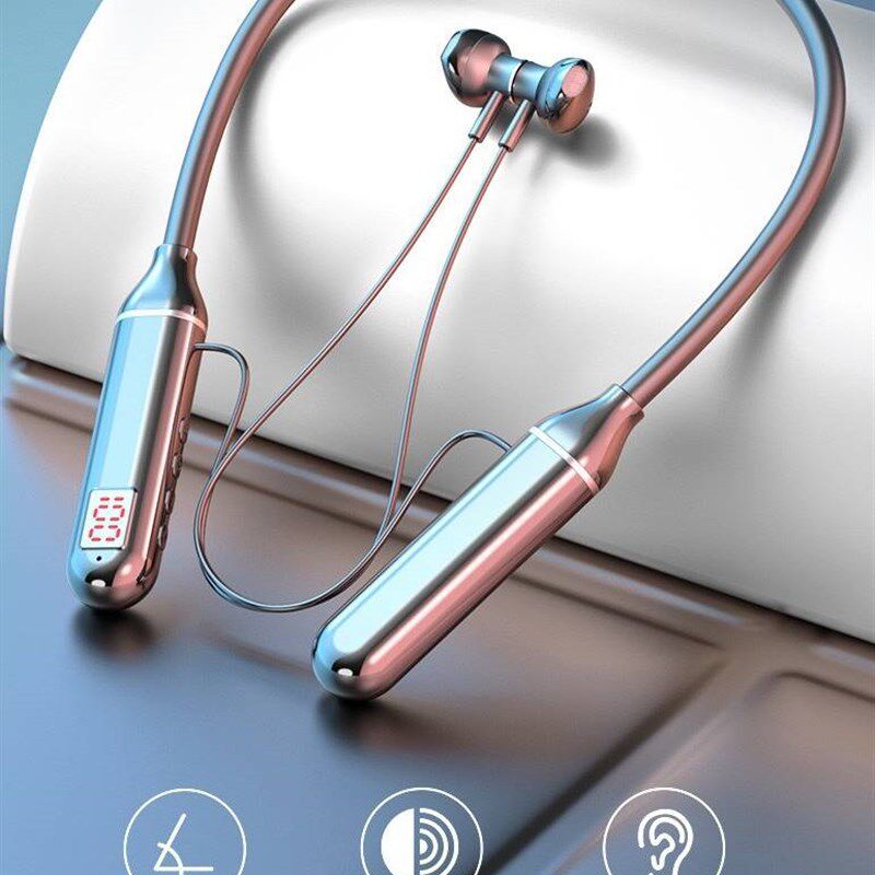 适用超长续航颈挂脖蓝牙耳机入耳式磁吸降噪2024新款游戏运动防水