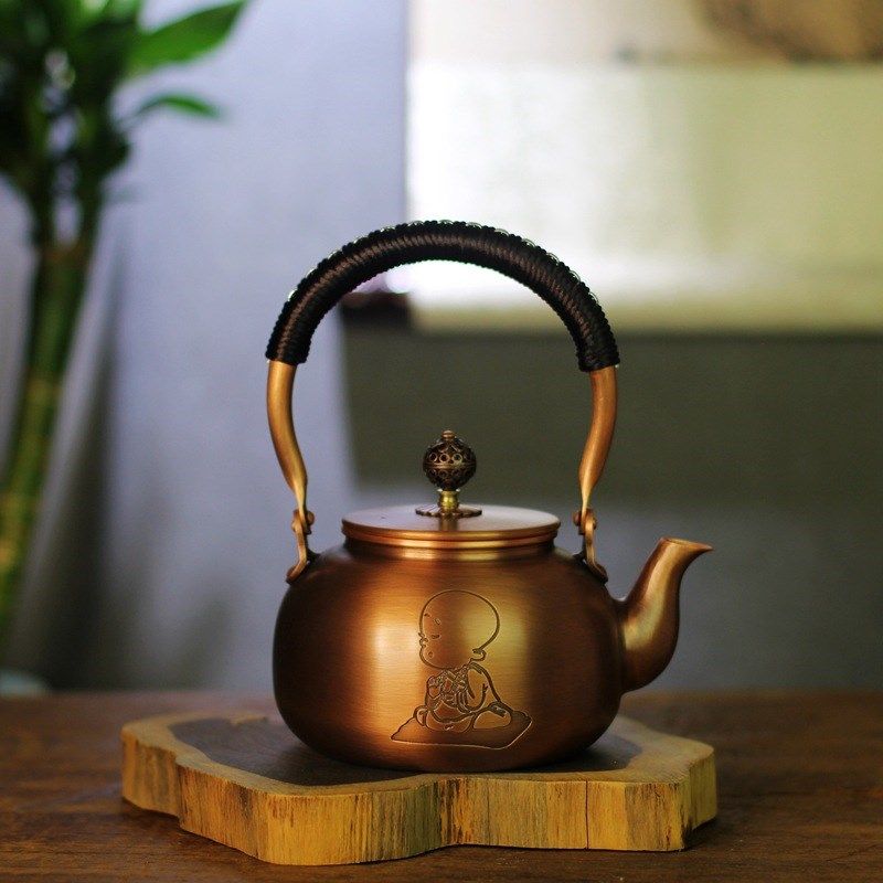 迷你纯紫铜提梁小壶手工茶道急需壶乌龙茶煮茶壶小U容量泡茶紫铜