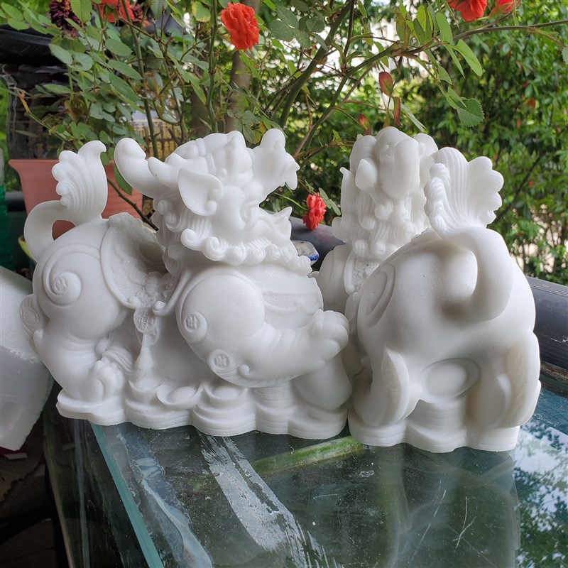 石雕貔貅摆件小一对公母大小B号招财聚财工艺品汽车客厅皮丘