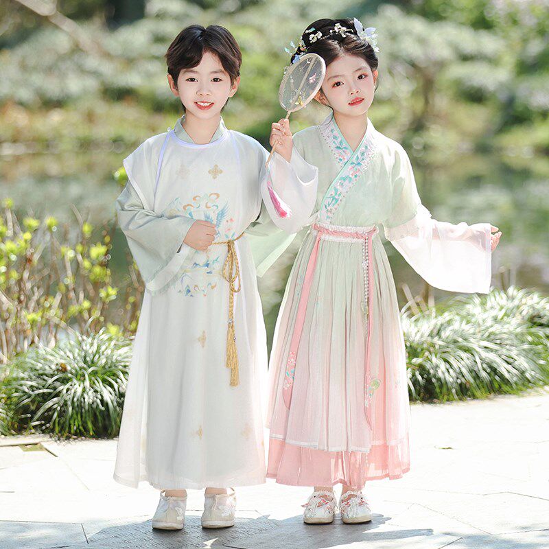 汉服男童唐装女童古装超仙少爷服2025新款国学古典演出服装中国风