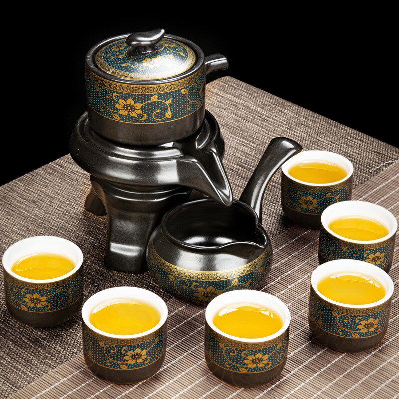 琨德懒人防烫泡茶壶陶瓷石磨自动功夫茶具套装家用客厅Z喝茶杯整