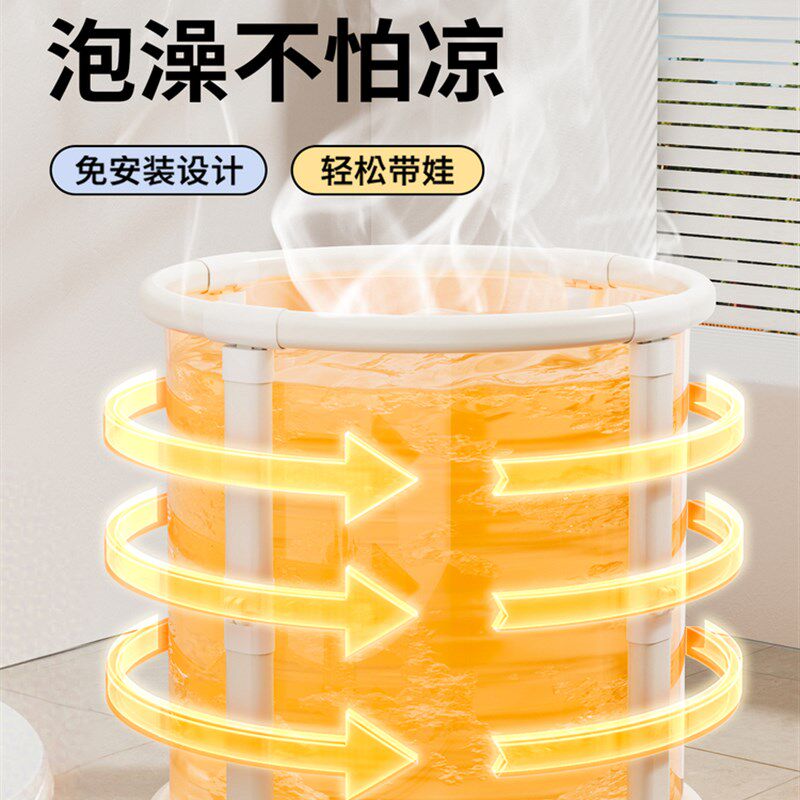 婴儿游泳桶儿童泡澡桶家用新生儿可折叠游泳池宝宝大Y号洗澡桶浴