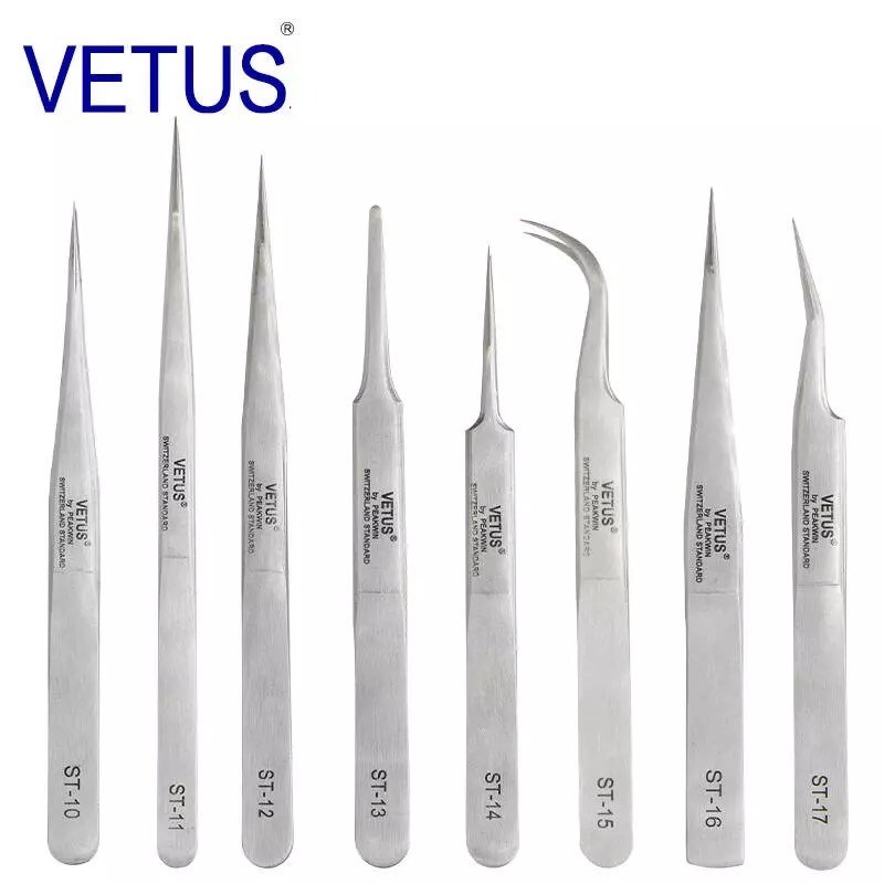 VETUS高精密镊子ST系列302不锈钢防磁防酸(140mm)镊子 钟表维修