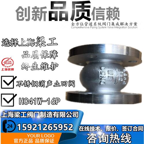 不锈钢消声止回阀HC41W-16P立式静音止回阀304圆肚单向阀DN40-200