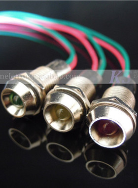 ADS10C 安装孔10MM金属5V12V24V高亮LED带线IP67防水指示信号灯CE