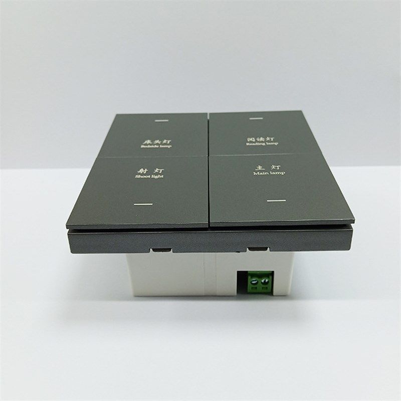 酒店强电485协议大板轻触智能开关灰色PC大板无边框酒店墙壁开关