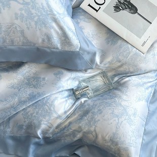 夏季 轻奢夏天水洗被套床单宿舍三件套床上用品 冰丝轻奢四件套夏款