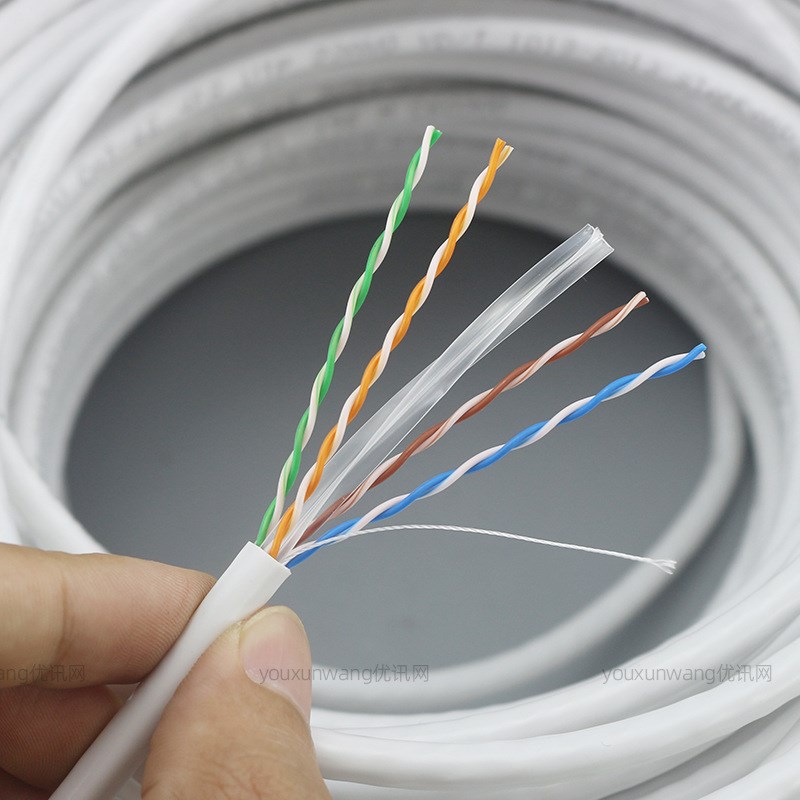 超六类千兆网线8芯铜包银电脑宽带线cat6类网络线缆白色300米