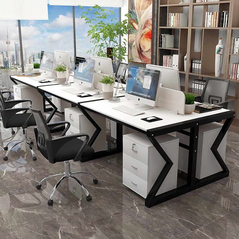 职员办公桌2/4/6人位 电脑桌椅组合屏风卡位隔断简约现代办公家具