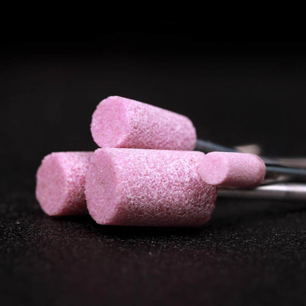 100支盒装砂轮打磨头火石仔电磨头金属打磨抛光红钢玉砂轮打磨头