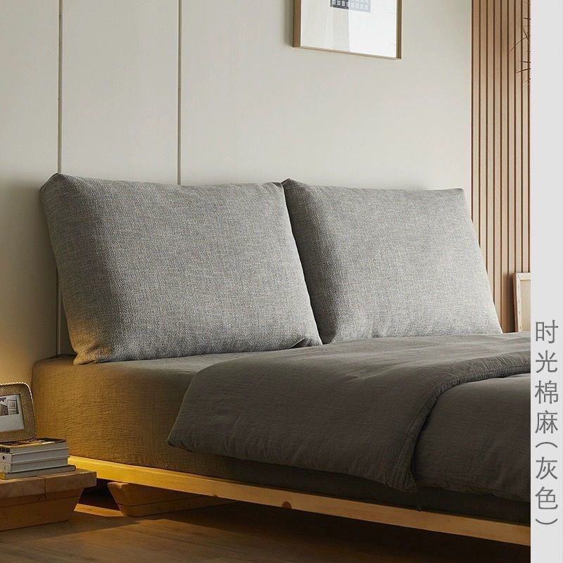 鹅绒大靠背日式诧寂风网红民宿床头软包无床头靠垫双人靠枕2天发