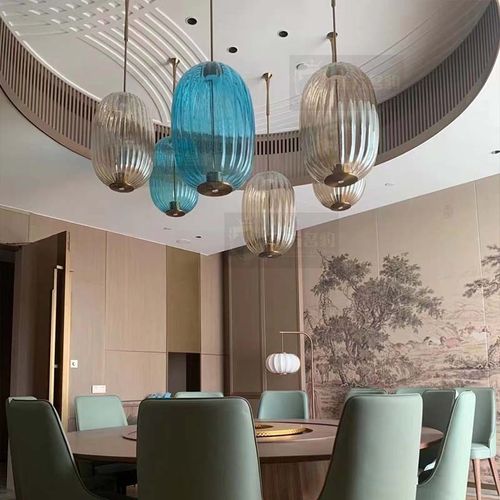 餐饮包厢吊灯意式简约大气吊线灯酒店包间新款灯笼非标工程吊灯