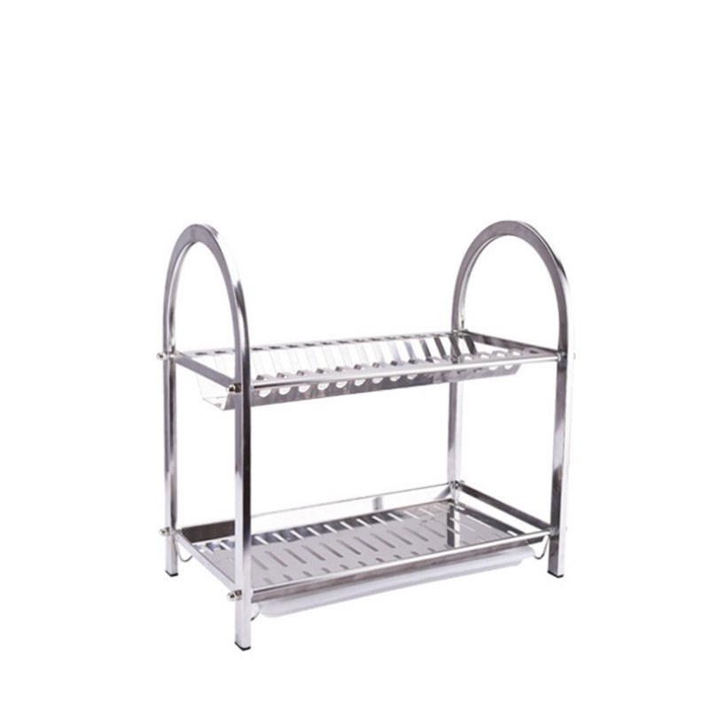 厨房碗碟架台面家用201不锈钢双层沥水架碗架厨房置物架
