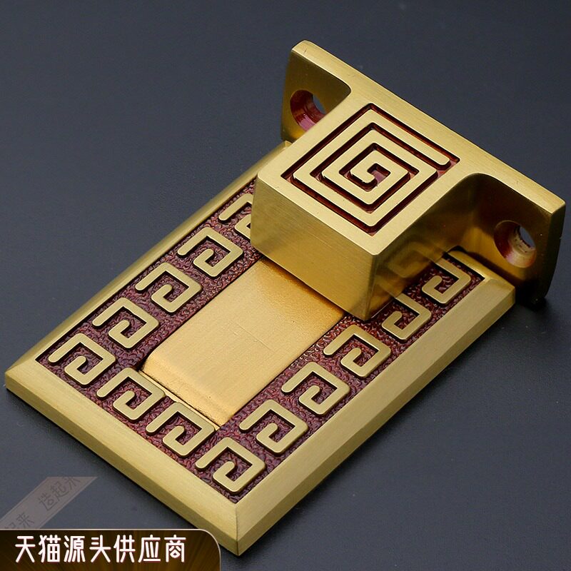 铠铜威新中式全铜免打孔地吸隐形门吸中式地吸木地板地暖地板用