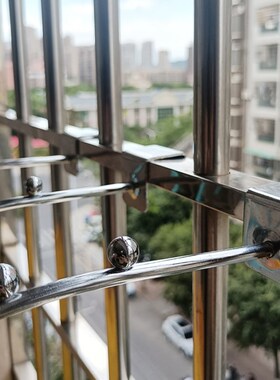 防盗网挂衣杆加厚不锈钢晒衣挂衣钩窗户固定钩P阳台防护栏晾衣神