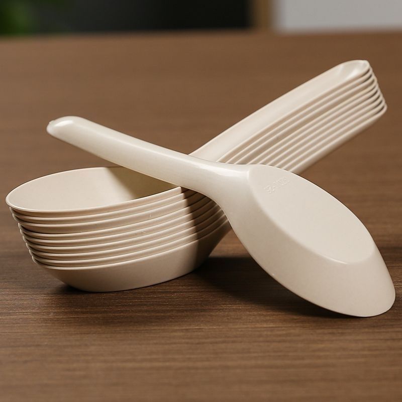 一次性稻壳勺子加厚环保外卖家用