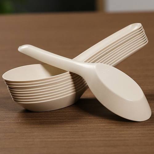 一次性稻壳勺子加厚环保外卖家用