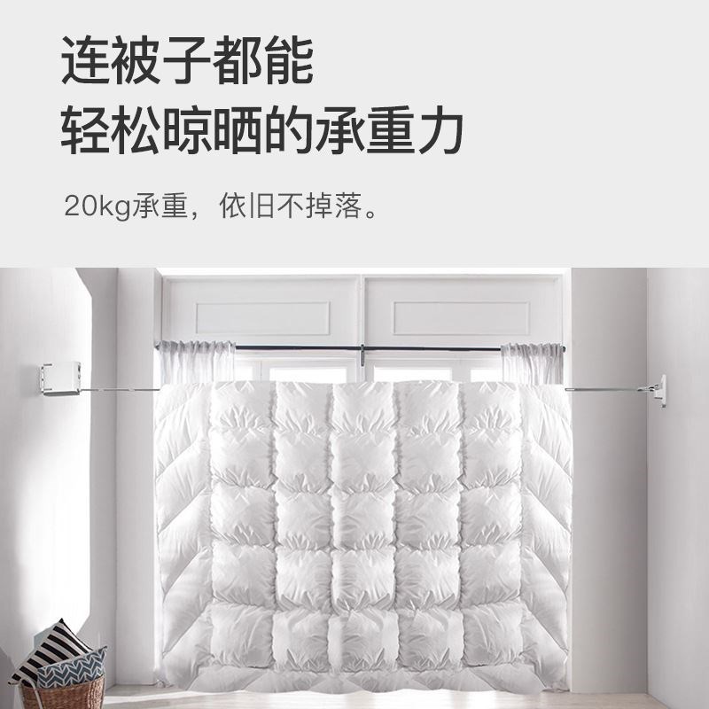 阳台隐形收缩晾衣绳晒被子免打孔晾衣神K器室内伸缩晾衣架酒店浴