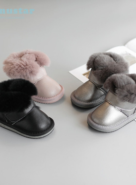 婴儿雪地靴女1-3岁2冬季软底幼儿加厚宝宝棉鞋儿童短靴Z男童棉靴