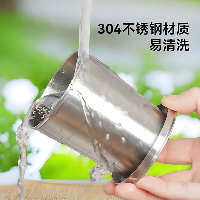户外折叠水杯304不锈钢露营爬山C便携耐高温旅行压缩杯野营小水杯