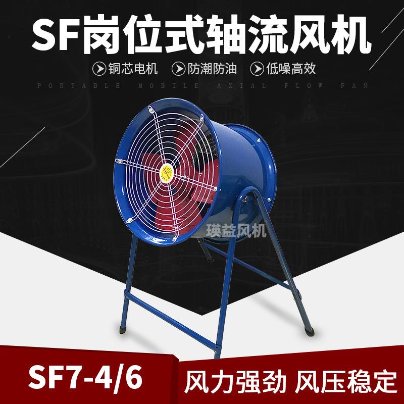 SF7-4/6工业低噪音轴流风机1.5KW/3KW高速排风扇仓库落地式换气扇