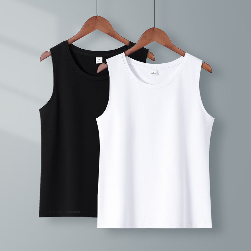 白色背心女宽松无袖t恤短款打底坎肩大码显瘦内搭纯棉薄款外穿夏