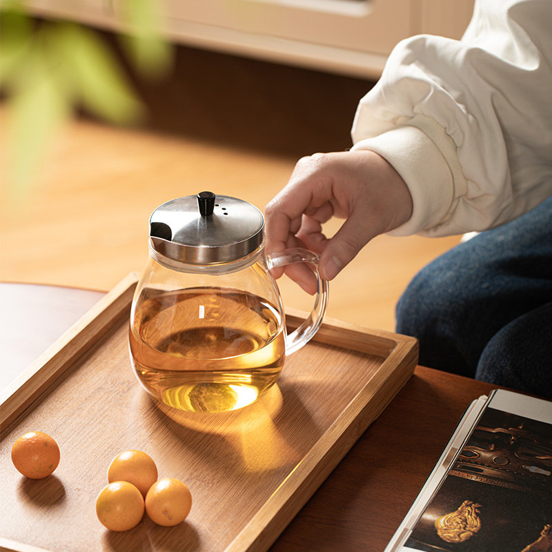 高硼硅耐高温玻璃茶壶水果茶壶功夫泡H家用办公室茶具套装明火加
