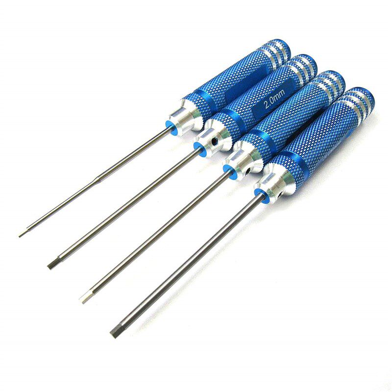 内六角螺丝刀 白钢内六角四件套 1.5/2.0/2.5/3.0mm 模型工具